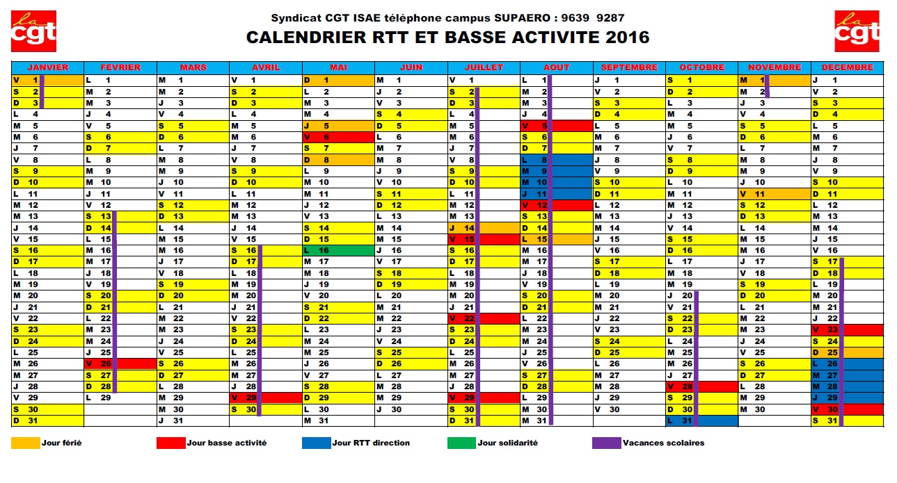 2015 12 01 Calendrier BA RTT 2016