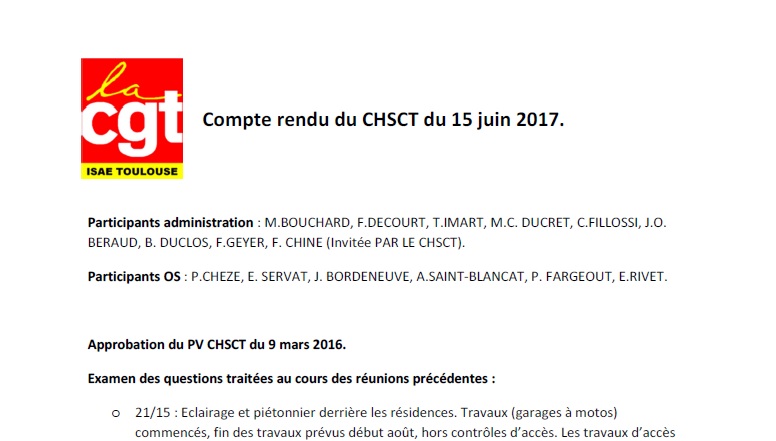 2017 06 15 CR CGT CHSCT 15 juin 2017