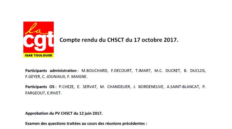 2017 10 17 CR CGT CHSCT 17 octobre 2017