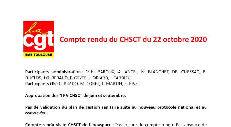 2020 10 22 CR CGT CHSCT 22 octobre 2020