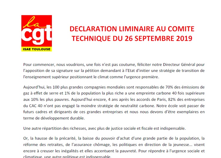 2019 09 24 Declaration Liminaire finale