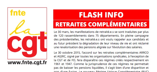 2017 03 31 RETRAITES COMPLEMENTAIRES