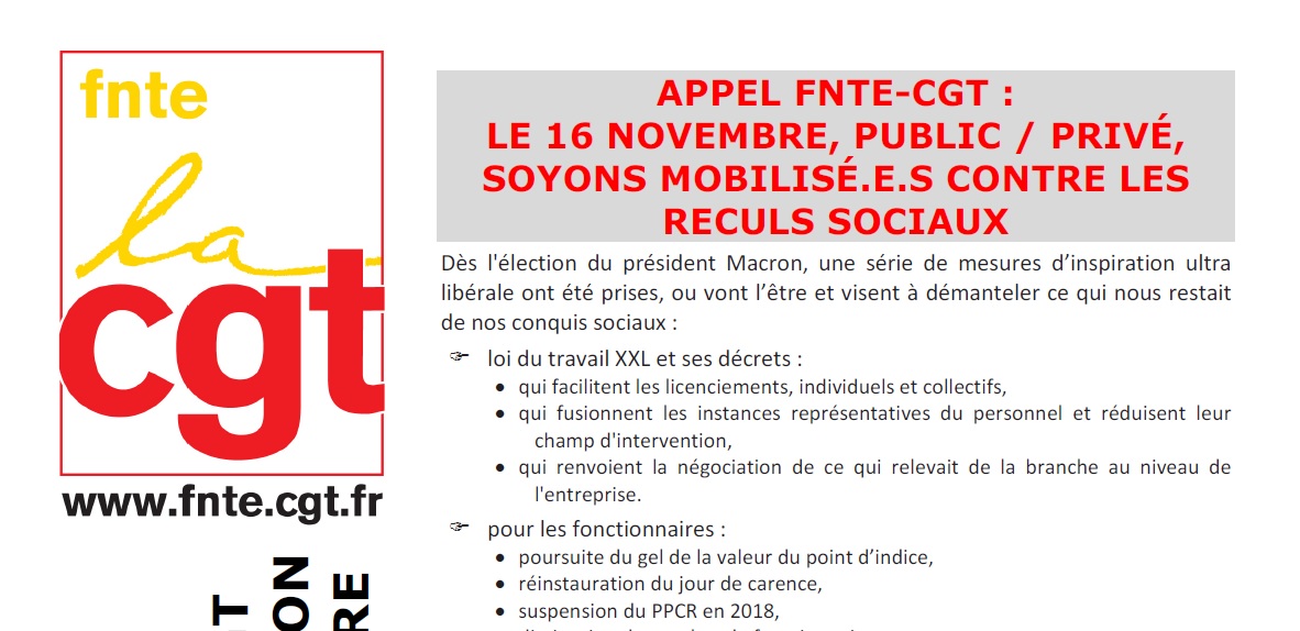 2017 11 14 APPEL FEDERAL MOBILISATION 16 NOVEMBRE