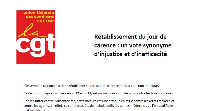 2017 12 15 Retablissement jour carence