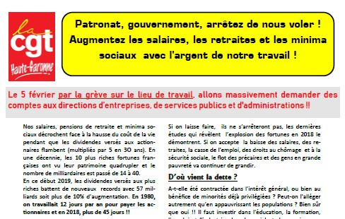 2019 01 29 UD appel greve 5 fevrier