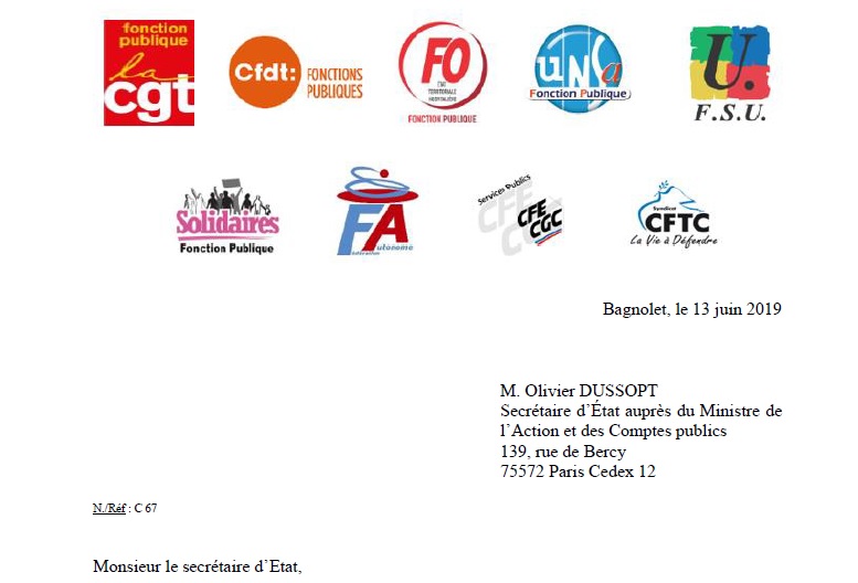 2019 06 18 Courrier Dussopt salariales PJL FP