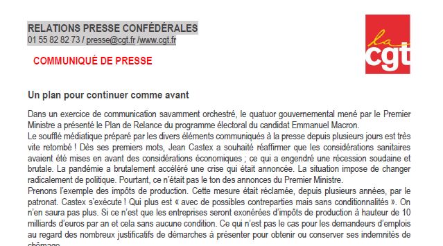 2020 09 07 France relance dans la continuite