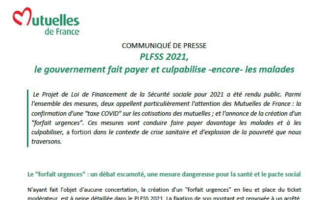 2020 10 16 FMF CP Taxe sante forfait urgences