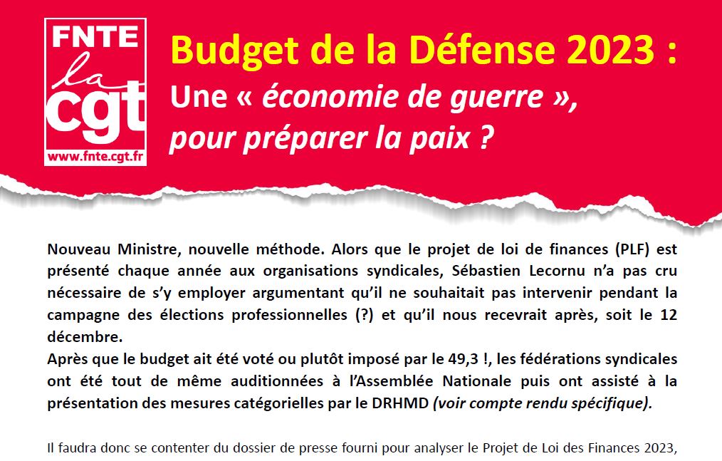 2022 11 09 federation budget defense 2023 economie de guerre pour preparer la paix