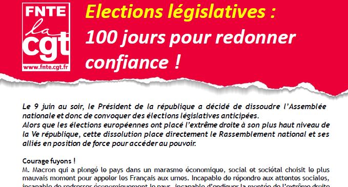 2024 06 27 Elections legislatives 100 jours pour redonner confiance FNTE